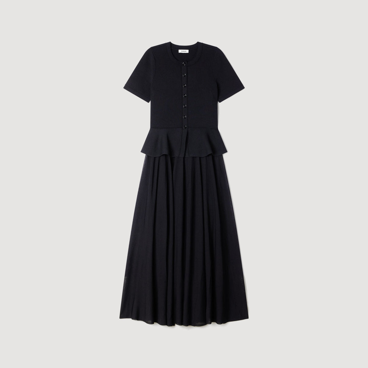 SANDRA GESTRICKT KLEID MIT PEPLUM