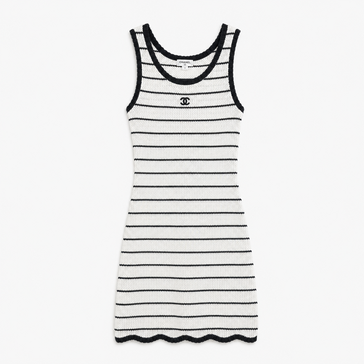C WEISS GESTREIFT KLEID