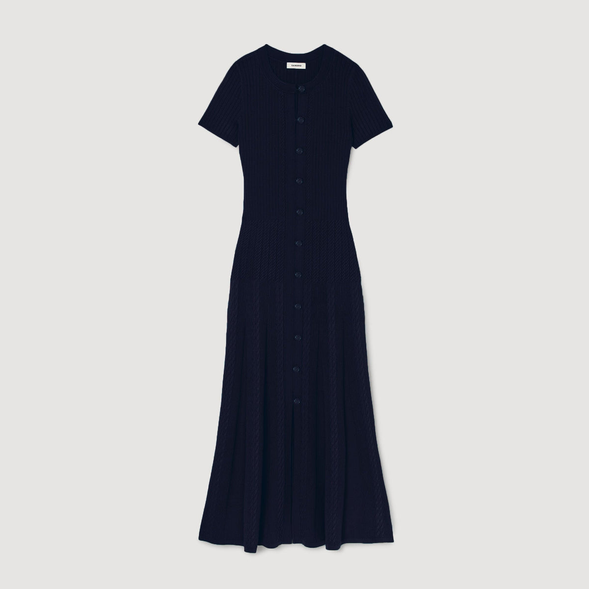 SANDRA LANG GESTRICKT MARINE KLEID