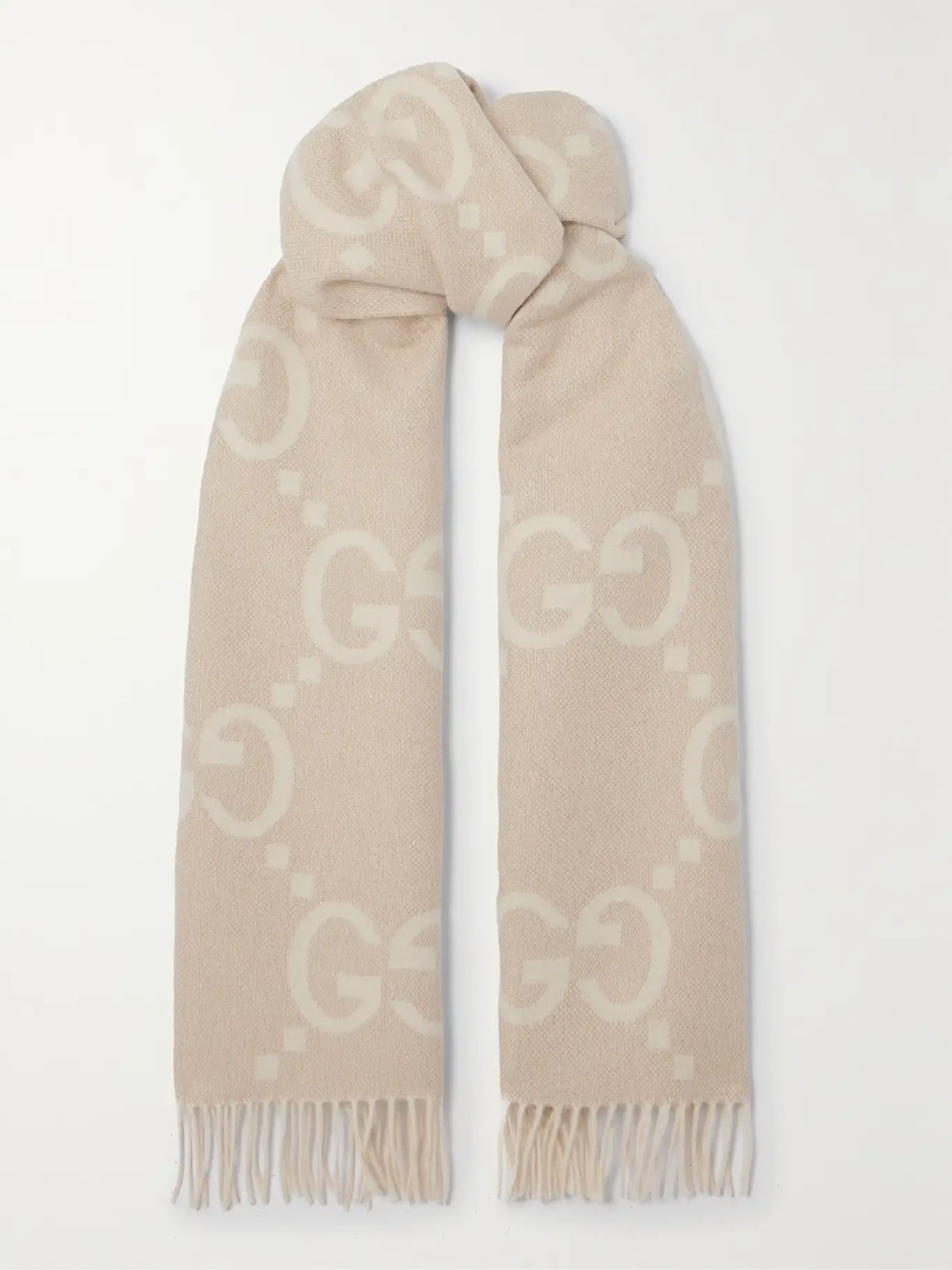 GEMUSTERT SCHAL HELL BEIGE